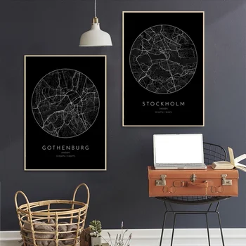 Black City Maps Sweden STOCKHOLM GOTHENBURG Canvas Poster Wall Pictures for Living Room No Frame
Black City Maps Sweden STOCKHOLM GOTHENBURG Canvas Poster Wall Pictures for Living Room No Frame