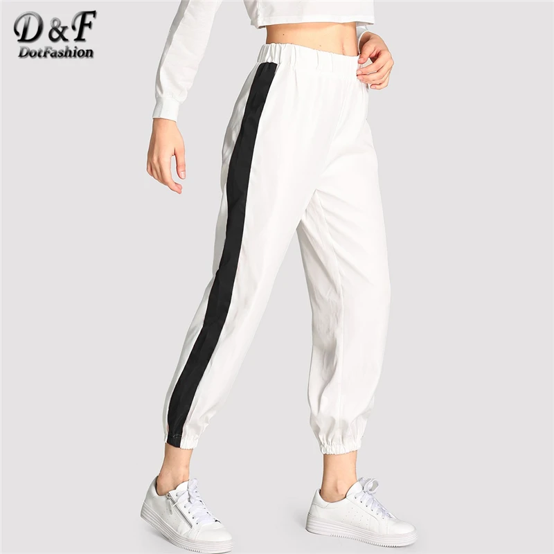 Dotfashion White Contrast Trim Pants Womens Casual 2019 Autumn Women Fashion Elastic Waist Sweatpants Female Sporty Trousers
Dotfashion White Contrast Trim Pants Womens Casual 2019 Autumn Women Fashion Elastic Waist Sweatpants Female Sporty Trousers