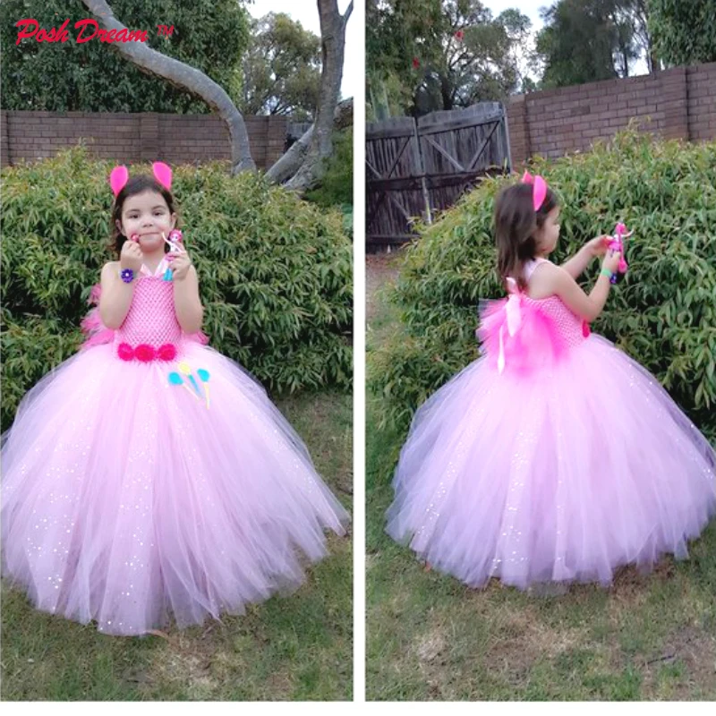 

POSH DREAM Cartoon Cosplay Pink Pony Costume Inspired Tutu Dresses Birthday Portraits Children Girls Dress Photography Clothes