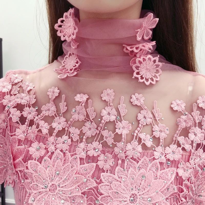 Turtleneck knitted pullover sweater Women Flowers Embroidery lace sweaters jumper pull femme Autumn Winter 2017 knitting sweater
Turtleneck knitted pullover sweater Women Flowers Embroidery lace sweaters jumper pull femme Autumn Winter 2017 knitting sweater