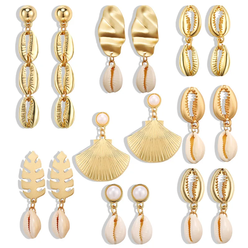 2019 New Shell Conch 2PCS/Sets Bohemian Drop Earrings Women Summer Beach Brincos Trendy Dangle Earring Wholesale Factory Jewelry
2019 New Shell Conch 2PCS/Sets Bohemian Drop Earrings Women Summer Beach Brincos Trendy Dangle Earring Wholesale Factory Jewelry