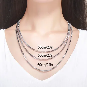 50-60cm Real 925 Sterling Silver Box Chain Long Necklaces Women Men Jewelry Width 2.8mm Wholesale Kolye Collares Ketting Hiphop
50-60cm Real 925 Sterling Silver Box Chain Long Necklaces Women Men Jewelry Width 2.8mm Wholesale Kolye Collares Ketting Hiphop