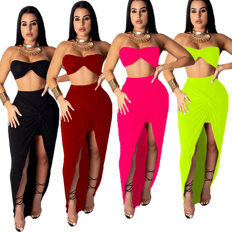 HAOYUAN Summer 2 Piece Set Women Festival Clothing Crop Top+Knotted Slit Maxi Skirt Sexy Two Piece Matching Sets Club Outfits
HAOYUAN Summer 2 Piece Set Women Festival Clothing Crop Top+Knotted Slit Maxi Skirt Sexy Two Piece Matching Sets Club Outfits
