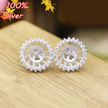 100% Round Stud Earrings blank 925 Sterling-Silver Color -Jewelry with Fit 7-10mm Base Tray for diy Earrings 
100% Round Stud Earrings blank 925 Sterling-Silver Color -Jewelry with Fit 7-10mm Base Tray for diy Earrings