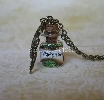 12pcs/lot Green Fairy Dust Necklace Pixie Dust Fantasy Jewelry Fairy Charm Glass Bottle Pendant bronze tone
12pcs/lot Green Fairy Dust Necklace Pixie Dust Fantasy Jewelry Fairy Charm Glass Bottle Pendant bronze tone