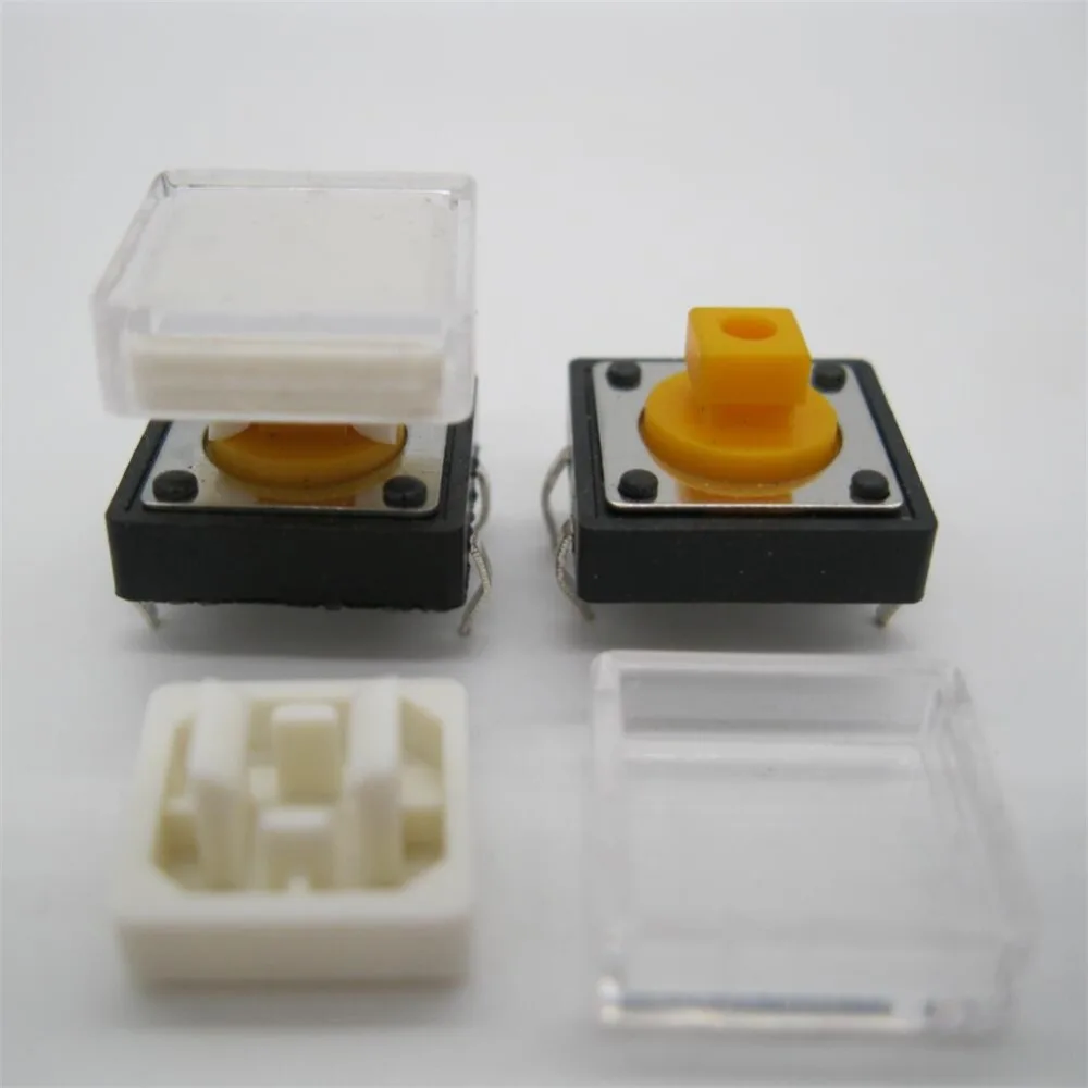 25pcs B3F Tactile Push Button Switch+white color hat 25pcs+transparent cap 25pcs Momentary Tact Touch Micro switch 12x12x7.3mm
25pcs B3F Tactile Push Button Switch+white color hat 25pcs+transparent cap 25pcs Momentary Tact Touch Micro switch 12x12x7.3mm