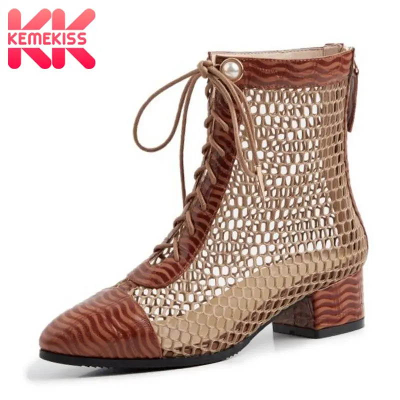 KemeKiss Women Genuine Leather Sandals 2019 Fashion Fish Net Summer Shoes Women Sexy Cross Tied High Heels Sandals Size 32-43
KemeKiss Women Genuine Leather Sandals 2019 Fashion Fish Net Summer Shoes Women Sexy Cross Tied High Heels Sandals Size 32-43