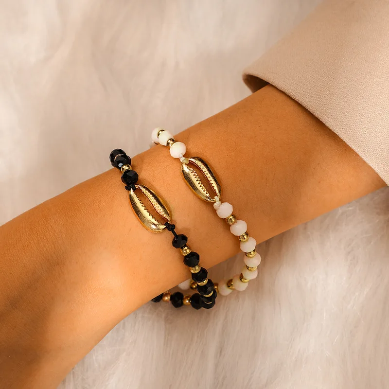 Ubuhle New Trendy Woven Punk Bracelet Vintage Spray Paint Shell Charm Bracelets for Women Men White Black Beads Hand Jewelry
Ubuhle New Trendy Woven Punk Bracelet Vintage Spray Paint Shell Charm Bracelets for Women Men White Black Beads Hand Jewelry
