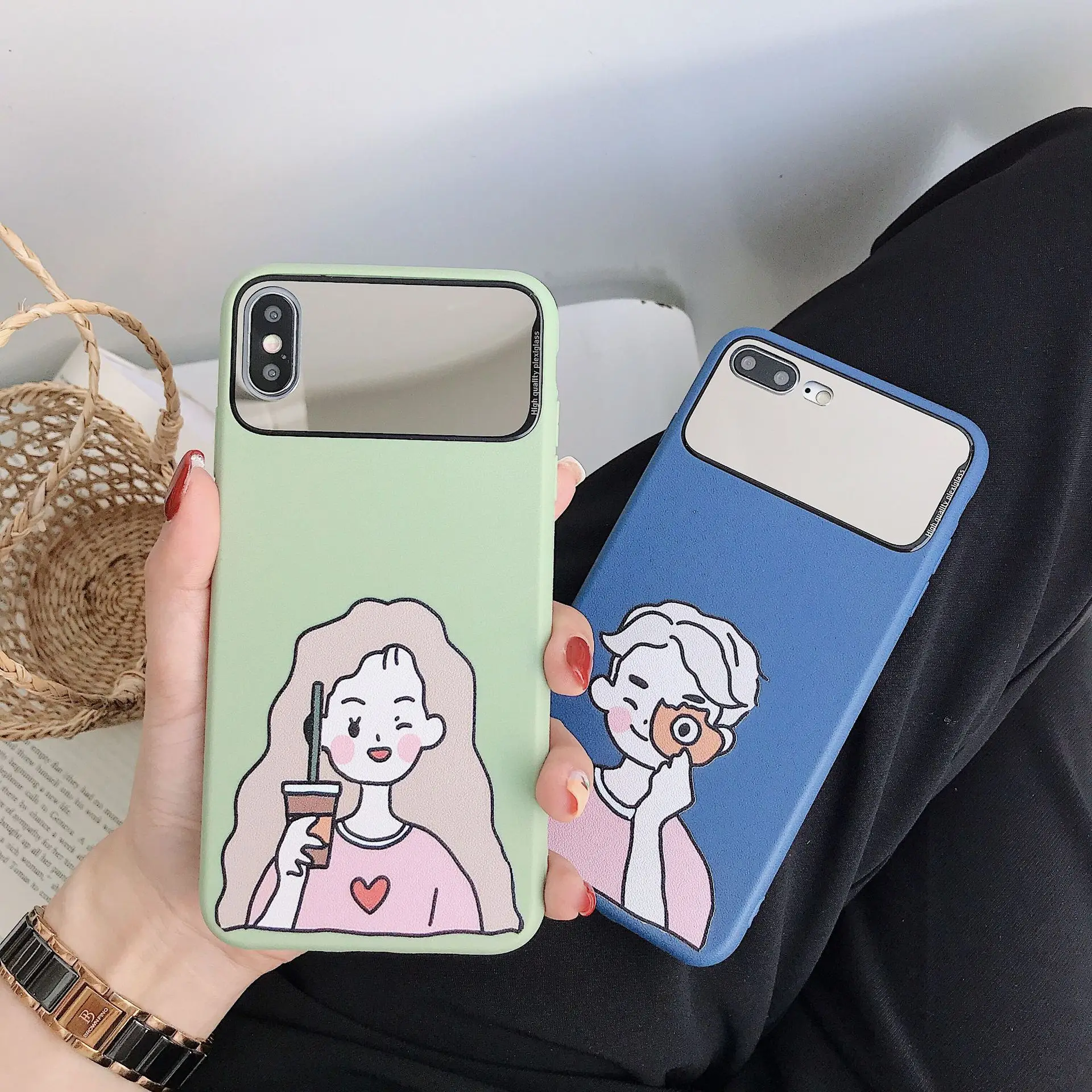 Cute Cartoon Couple Korean Phone Case For iPhone 7 7 Puls 6 6S 7 8 Puls Retro Mirror Silicone Soft Case For iPhone X Xr XsMax Xs
Cute Cartoon Couple Korean Phone Case For iPhone 7 7 Puls 6 6S 7 8 Puls Retro Mirror Silicone Soft Case For iPhone X Xr XsMax Xs