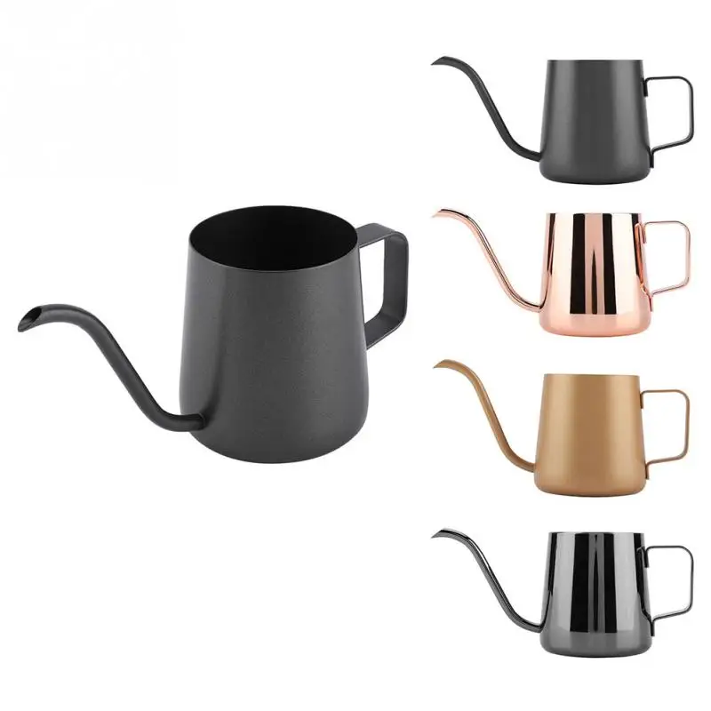 

Portable 350Ml Stainless Steel Espresso Gooseneck Kettle Drip Coffee Pot Long Spout Hand Pour Over Kettle Cup Teapot Coffee Tool