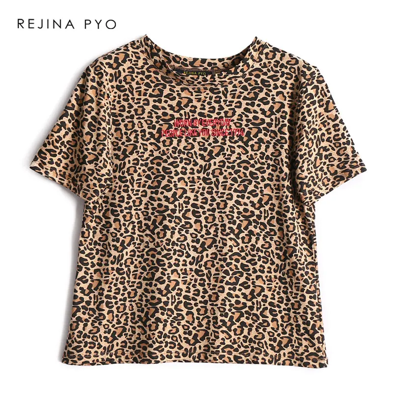 REJINAPYO Women Leopard Printed T-shirt Female Sexy Letter Embroidery Casual Tees Tops Women Fashiob O-neck T-shirt Short Sleeve
REJINAPYO Women Leopard Printed T-shirt Female Sexy Letter Embroidery Casual Tees Tops Women Fashiob O-neck T-shirt Short Sleeve