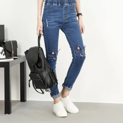 New 2018 Women Big Plus Size 5XL Hole Cartoon Little Monster Denim Jeans Fashion Unique Design Pencil Slim Pants jean femme
New 2018 Women Big Plus Size 5XL Hole Cartoon Little Monster Denim Jeans Fashion Unique Design Pencil Slim Pants jean femme