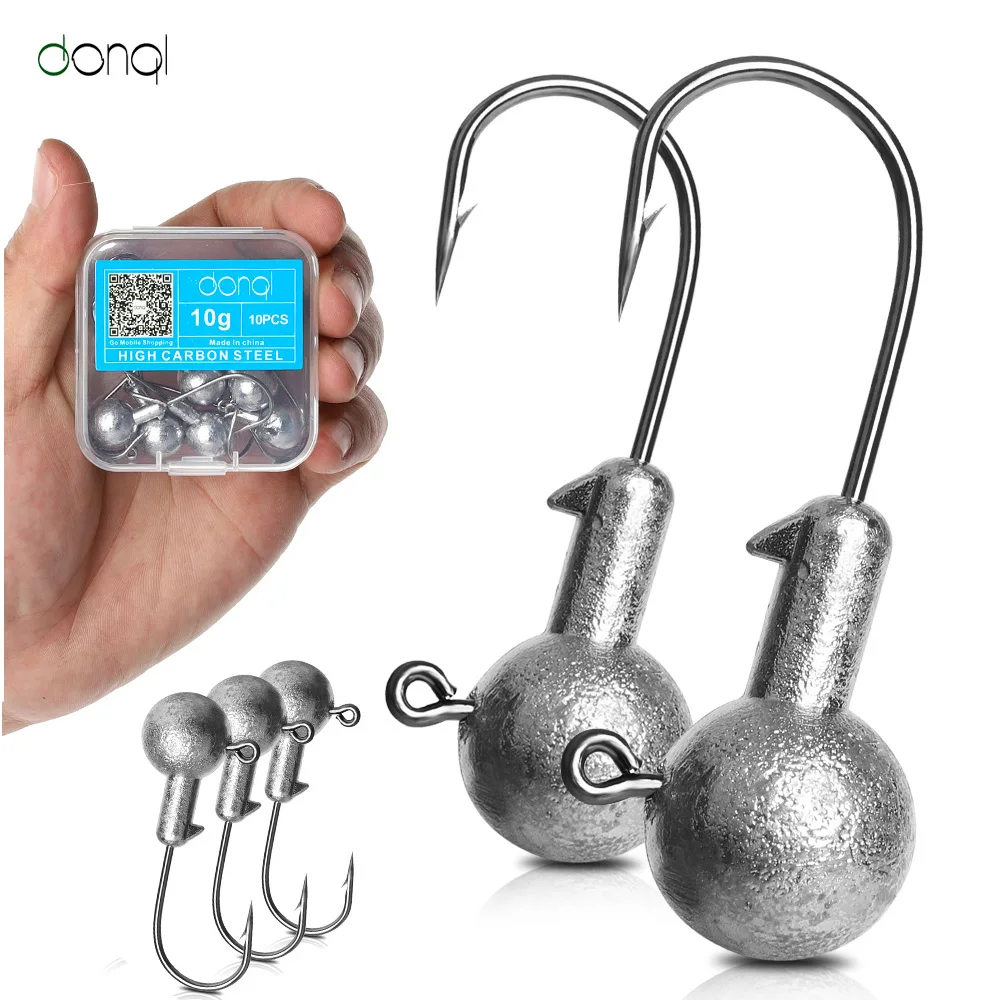 DONQL 10pcs/Box Lead Jig Head Fishing Hook Crank Jig Head Hook for Carp Fishing Lure 1-20g Soft Worm Fishing Tackle Accessories
DONQL 10pcs/Box Lead Jig Head Fishing Hook Crank Jig Head Hook for Carp Fishing Lure 1-20g Soft Worm Fishing Tackle Accessories