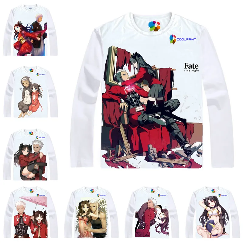 

Coolprint Anime Shirt Fate Zero EXTRA T-Shirts Multi-style Long Saber Tohsaka Rin Archer EMIYA Cosplay Motivs Hentai Shirts