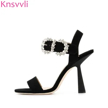 Black Suede Woman High Heels Sandals Rhinestone Buckle Peep Toe Sexy Party Dance Shoes Woman Sexy gladiator Sandalia Feminina
Black Suede Woman High Heels Sandals Rhinestone Buckle Peep Toe Sexy Party Dance Shoes Woman Sexy gladiator Sandalia Feminina