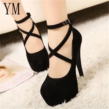 Shoes Woman Pumps Cross-tied Ankle Strap Wedding Party Shoes Platform dress Women Shoes High Heels Suede ladies shoes Big 42
Shoes Woman Pumps Cross-tied Ankle Strap Wedding Party Shoes Platform dress Women Shoes High Heels Suede ladies shoes Big 42