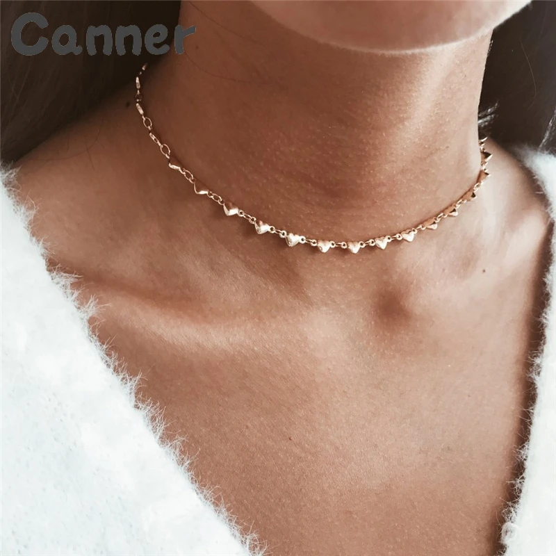 Canner Love Heart Chocker Necklace For Women Chocker Chain Necklace Silver/Gold Mujer Collier Femme 2019 Boho Jewelry Gifts A40 
Canner Love Heart Chocker Necklace For Women Chocker Chain Necklace Silver/Gold Mujer Collier Femme 2019 Boho Jewelry Gifts A40
