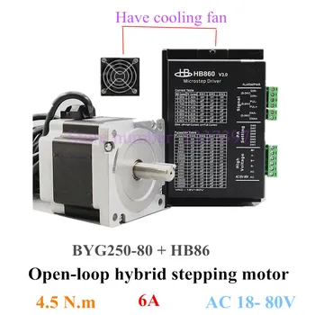 86 Open-Loop Hybrid Stepping Motor 86BYG250-80 4.5N.m DSP Digital Driver HB860 6A 2 Phase Engraving Machine Encoder CNC Motor
86 Open-Loop Hybrid Stepping Motor 86BYG250-80 4.5N.m DSP Digital Driver HB860 6A 2 Phase Engraving Machine Encoder CNC Motor
