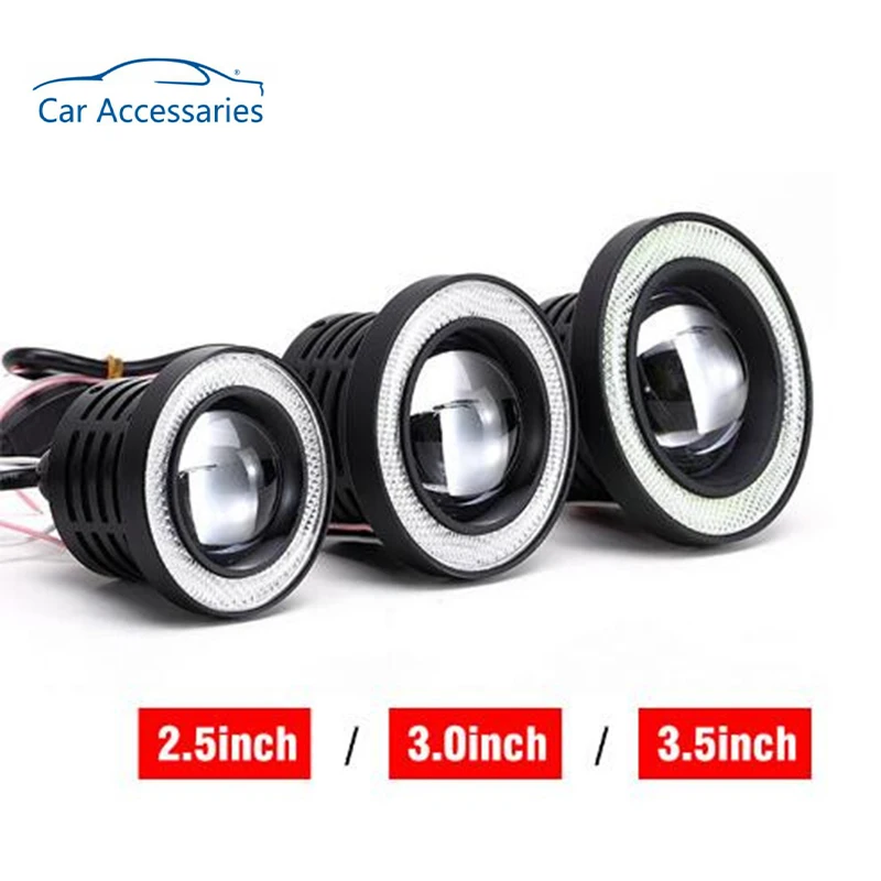 Car 1 Set 3.5 3.0 2.5 inch COB Angel Eyes Fog Lights Led Car Headlight Lamp DRL Universal Daytime running light 89mm 76mm 64mm
Car 1 Set 3.5 3.0 2.5 inch COB Angel Eyes Fog Lights Led Car Headlight Lamp DRL Universal Daytime running light 89mm 76mm 64mm