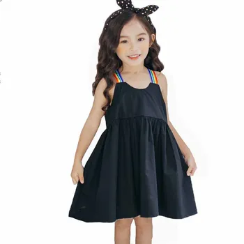 Children Clothing Girls Summer Dress Rainbow Strap Simply Black Cotton Dress Casual Kids Backless Beach Dresses Sarafan Vestidos
Children Clothing Girls Summer Dress Rainbow Strap Simply Black Cotton Dress Casual Kids Backless Beach Dresses Sarafan Vestidos