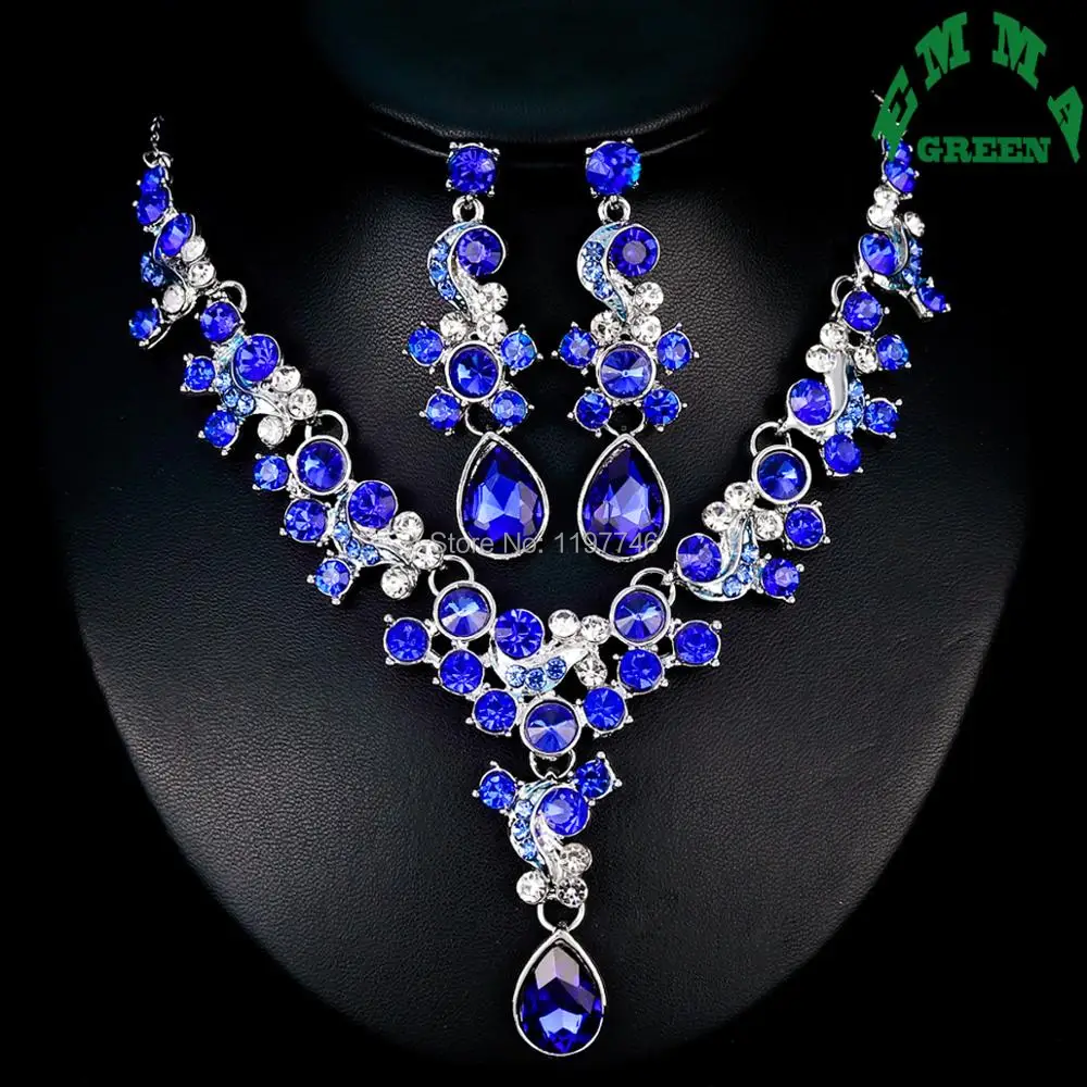 Fashion Royal Blue Clear Red Crystal Drop Necklace Earrings Jewelry Set Bridal Gift Wedding Luxury Zircon Jewelry Set Woman
Fashion Royal Blue Clear Red Crystal Drop Necklace Earrings Jewelry Set Bridal Gift Wedding Luxury Zircon Jewelry Set Woman