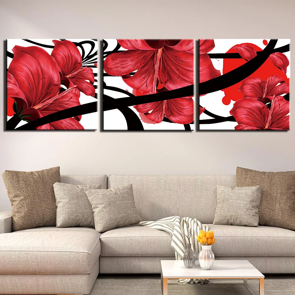 Printing Canvas Wall Art 3 Panels Posters Painting Flowers Pictures for Bedroom Home Decor Artwork Framed
Printing Canvas Wall Art 3 Panels Posters Painting Flowers Pictures for Bedroom Home Decor Artwork Framed