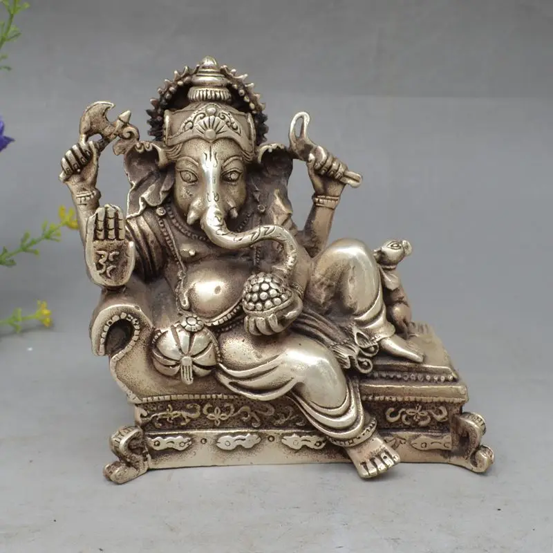 FREE SHIPPING 6" lucky Chinese Tibet Silver 4 Arms Ganesh Elephant Mammon Buddha Mouse Statue S0706
FREE SHIPPING 6" lucky Chinese Tibet Silver 4 Arms Ganesh Elephant Mammon Buddha Mouse Statue S0706