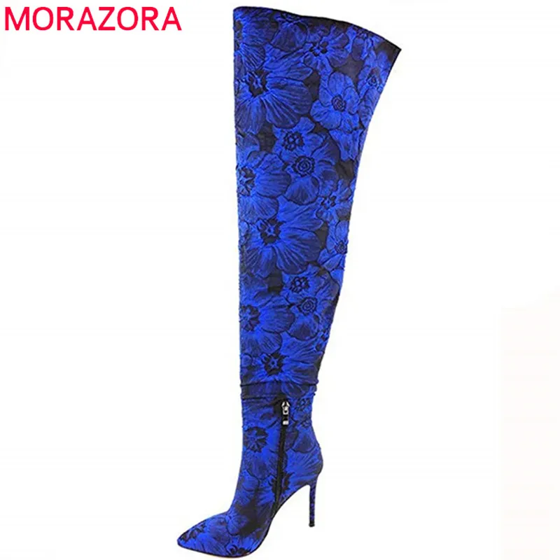 MORAZORA 2019 big size 35-45 thigh high boots women flock spring autumn boots pointed toe zip super high heel prom shoes woman
MORAZORA 2019 big size 35-45 thigh high boots women flock spring autumn boots pointed toe zip super high heel prom shoes woman