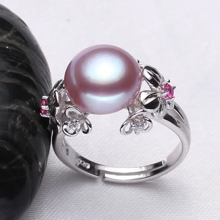 FENASY 10-11mm Pearl Jewelry,natural Pearl rings for love,Freshwater Pearl 925 Silver ring,ruby silver rings for women gift box - Fine Rings Trendy Freshwater Pearls Silver Geometric -------- Wedding Bands PR0241 Semiround Pearl Women Party FENASY None Tension Setting 925 Sterling CNAS 10-11mm Freshwater Pearls Gift box None