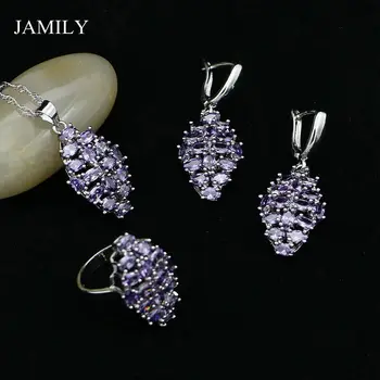 Fashion Noble Purple Cubic Zirconia Beads 925 Silver Jewelry Sets For Women Wedding Earrings/Pendant/Ring/Necklace Jewellery Set 
Fashion Noble Purple Cubic Zirconia Beads 925 Silver Jewelry Sets For Women Wedding Earrings/Pendant/Ring/Necklace Jewellery Set