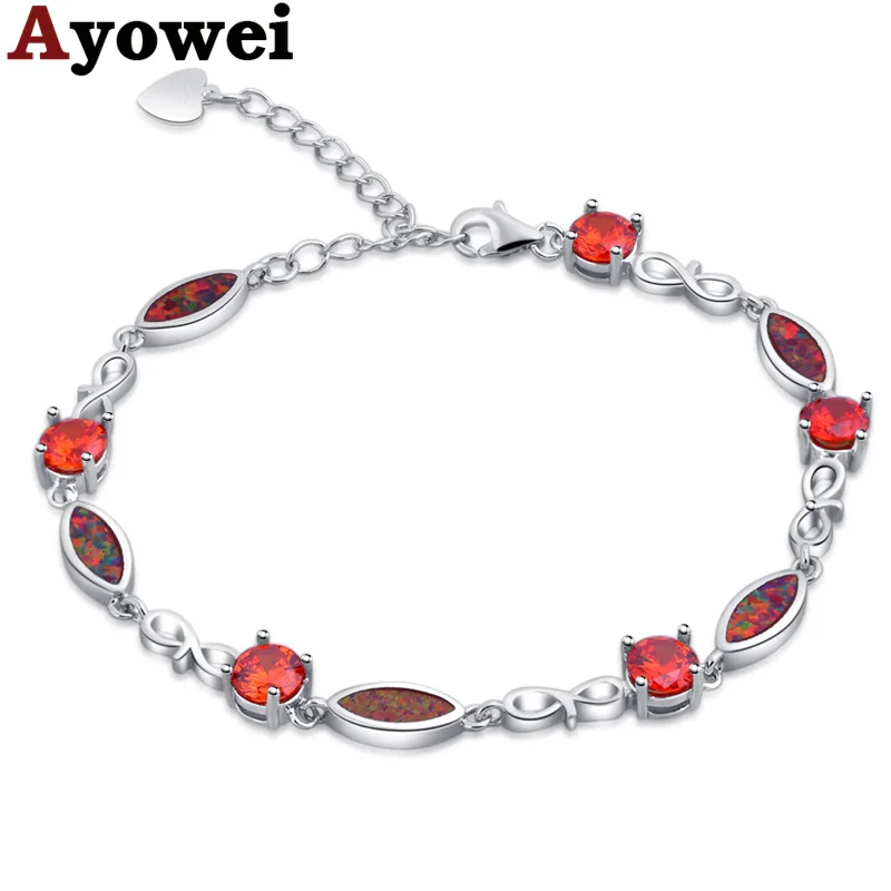 Ayowei simple and generous 925 silver red fire opal print bracelet fashion party gift OB102A
Ayowei simple and generous 925 silver red fire opal print bracelet fashion party gift OB102A