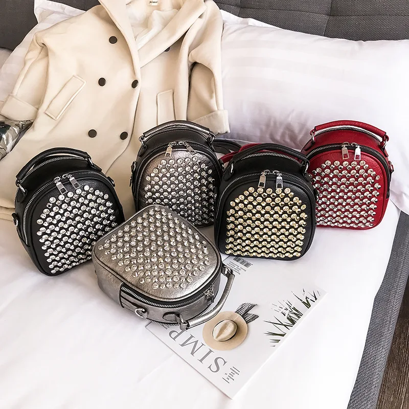 2019 spring new women's backpack soft rivet casual backpack small female PU leather shoulder bag
2019 spring new women's backpack soft rivet casual backpack small female PU leather shoulder bag