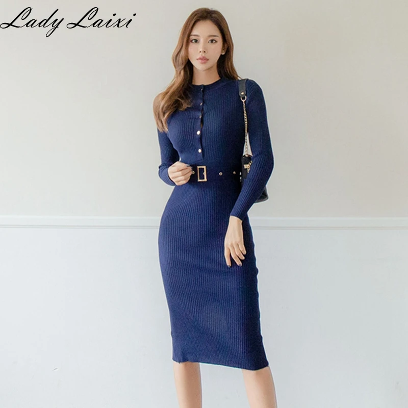 2019 Sexy Women's Knit High Waist Bodycon Dresses Warm Sweater Dresses With Sashes Long Sleeve Solid Button Skinny Stretch Dress
2019 Sexy Women's Knit High Waist Bodycon Dresses Warm Sweater Dresses With Sashes Long Sleeve Solid Button Skinny Stretch Dress