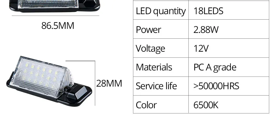 12V 2 PCS Car Auto 18 LED 2835 SMD License Plate Light Lamp for BMW E36 3 Series E36 1992-1998 318i 320i 323i Led Car-styling 24 (7)