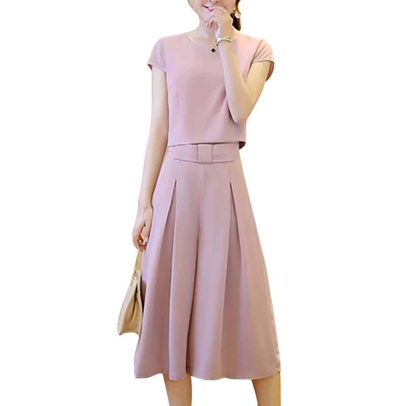 2019 Summer New Solid Color Chiffon Shirt + Pants Two Piece Set Women Tracksuit Slim Wide Leg Pants Suit Leisure Women's Sets
2019 Summer New Solid Color Chiffon Shirt + Pants Two Piece Set Women Tracksuit Slim Wide Leg Pants Suit Leisure Women's Sets
