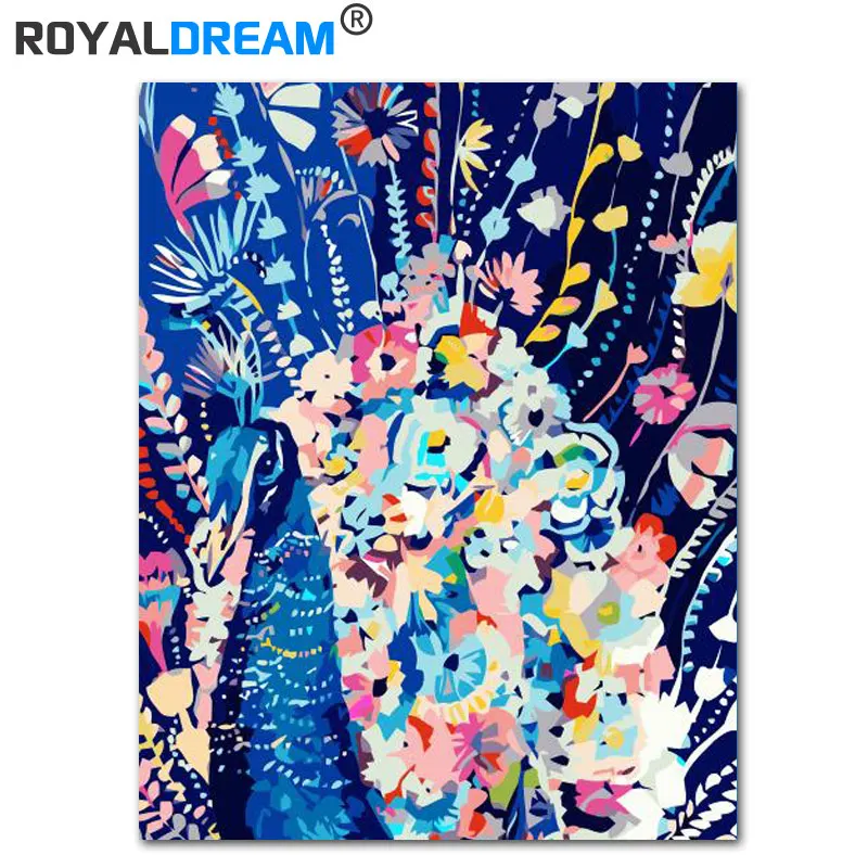 ROYALDREAM Flower Peacock DIY Painting By Numbers Acrylic Paint By Numbers HandPainted Oil Painting On Canvas For Home Decor 
ROYALDREAM Flower Peacock DIY Painting By Numbers Acrylic Paint By Numbers HandPainted Oil Painting On Canvas For Home Decor