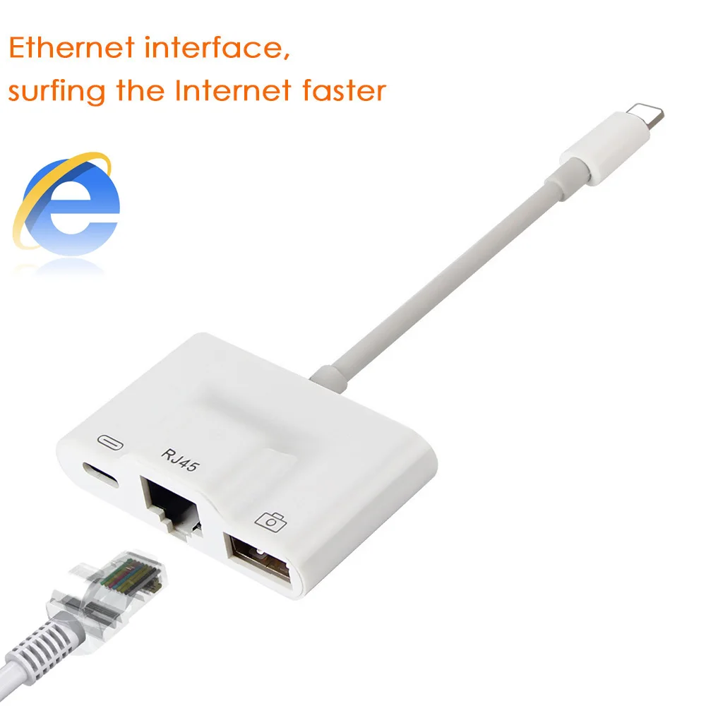 100Mbps Network Card Adapter For iphone X XS XR 5 6 7 8 Phone to RJ45 Ethernet LAN Cable Wired Overseas Travel Compact for iPad
100Mbps Network Card Adapter For iphone X XS XR 5 6 7 8 Phone to RJ45 Ethernet LAN Cable Wired Overseas Travel Compact for iPad