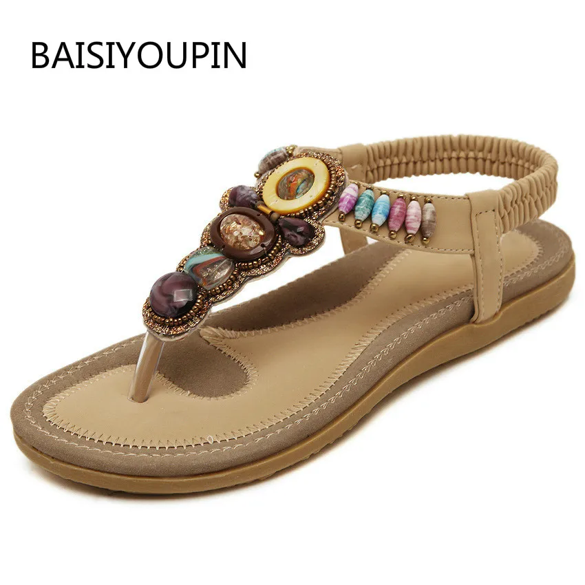 Plus Size Summer Women Sandals Flat Shoes Beach Fashion Platform Sandals Non-slip String Bead PU Leather Casual Female Shoes 
Plus Size Summer Women Sandals Flat Shoes Beach Fashion Platform Sandals Non-slip String Bead PU Leather Casual Female Shoes