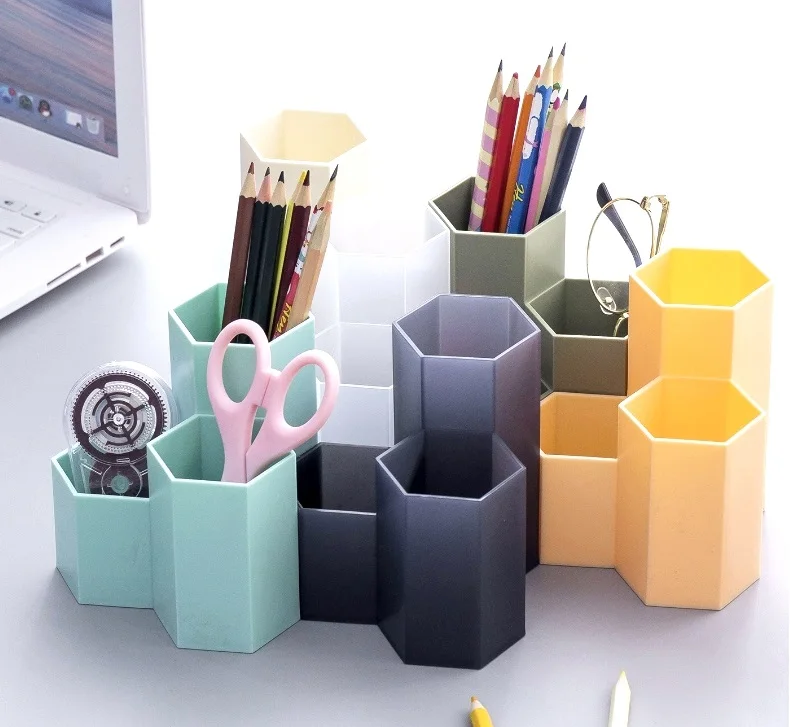 Creative hexagonal corner penholder stationery Korean version simple plastic desktop receptacle box
Creative hexagonal corner penholder stationery Korean version simple plastic desktop receptacle box