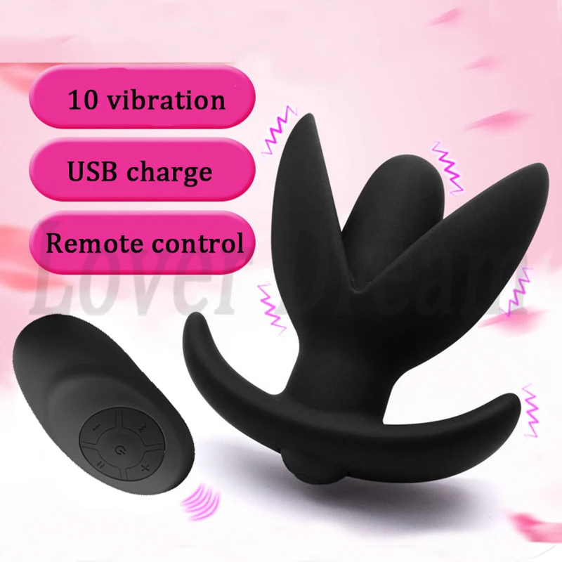 Remote-Control-V-Port-Anal-Plug-10-Speeds-Prostate-Massage-Vibrator-Expand-Anus-Vagina-Opening-Butt