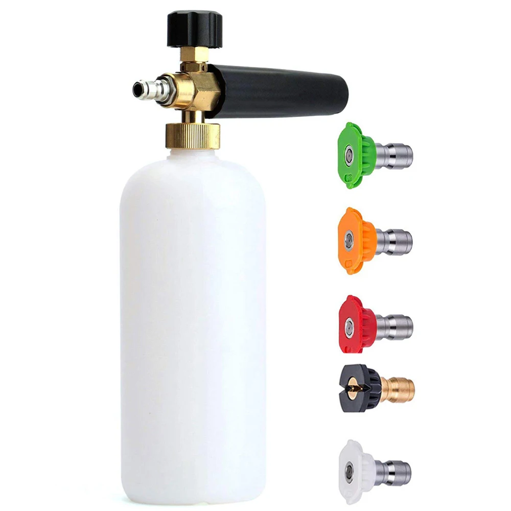 1/4" Quick Release Foam Gun Snow Foam Lance Professional Foam Generator Car Washer 5 Pressure Washer Nozzles for Cleaning
1/4" Quick Release Foam Gun Snow Foam Lance Professional Foam Generator Car Washer 5 Pressure Washer Nozzles for Cleaning
