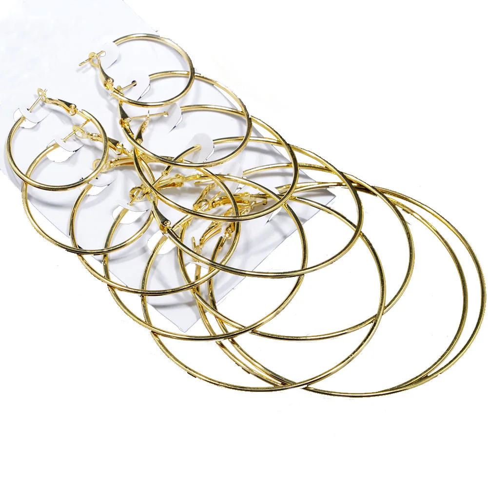 6 Pairs Large-size Steampunk Gold/Silver Large Round Earrings Simple Style Hoop Earrings Jewelry Gift for Women VL
6 Pairs Large-size Steampunk Gold/Silver Large Round Earrings Simple Style Hoop Earrings Jewelry Gift for Women VL