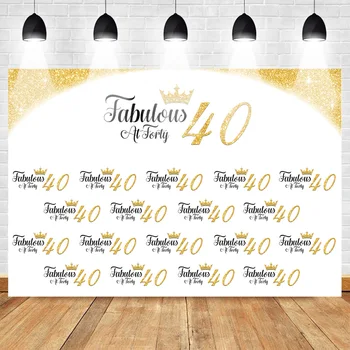 Happy Fabulous at 40th Birthday Photo Background Party Banner Supplies Props Backdrop Repeat Birthday Crown Pattern Golden Shiny
Happy Fabulous at 40th Birthday Photo Background Party Banner Supplies Props Backdrop Repeat Birthday Crown Pattern Golden Shiny