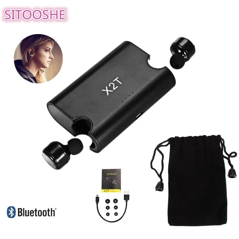 SITOOSHE Bluetooth Earphone X2T Earbuds Mini True Wireless Earphone with Charger Box Bluetooth 4.2 Head-phone for iphone Android
SITOOSHE Bluetooth Earphone X2T Earbuds Mini True Wireless Earphone with Charger Box Bluetooth 4.2 Head-phone for iphone Android