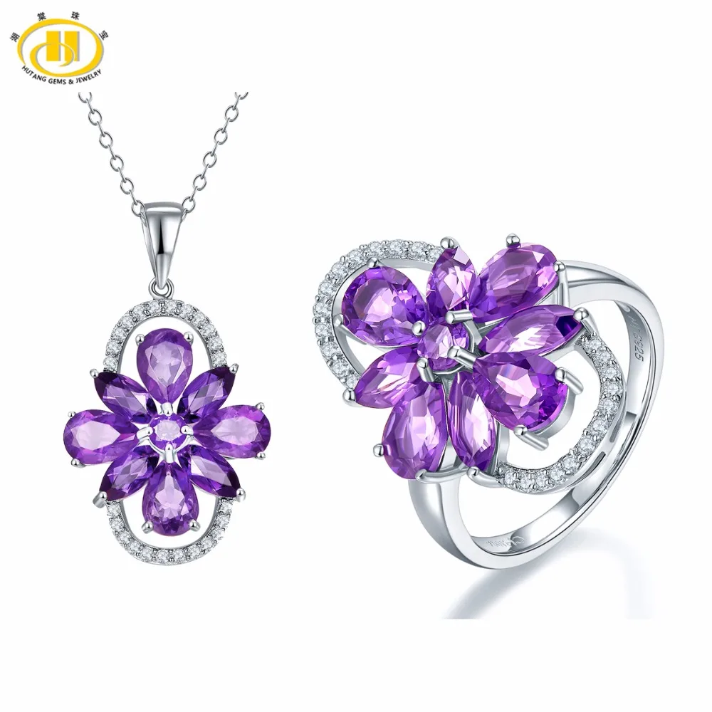 Hutang Stone Jewelry Sets Natural Gemstone African Amethyst Flower Ring & Pendant Fine Fashion Jewelry For Women's Gift New
Hutang Stone Jewelry Sets Natural Gemstone African Amethyst Flower Ring & Pendant Fine Fashion Jewelry For Women's Gift New