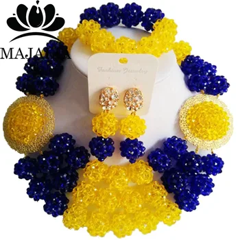 Trendy Nigeria Wedding yellow and blue african beads jewelry set crystal necklace bracelet earrings Free shipping Majalia-011
Trendy Nigeria Wedding yellow and blue african beads jewelry set crystal necklace bracelet earrings Free shipping Majalia-011