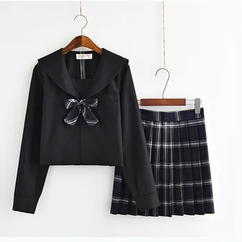 Black Girls Long Sleeve School Uniforms Japanese Style Cosplay Student Costumes Novelty Sailor Collr Girl Stage Show Suits
Black Girls Long Sleeve School Uniforms Japanese Style Cosplay Student Costumes Novelty Sailor Collr Girl Stage Show Suits