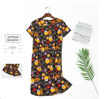 2020 Summer Women's Short Sleeve Sleep dress lovely homewear Cartoon print Nightdress Causal Sleepwear Young girl Nightgown NEW
2020 Summer Women's Short Sleeve Sleep dress lovely homewear Cartoon print Nightdress Causal Sleepwear Young girl Nightgown NEW