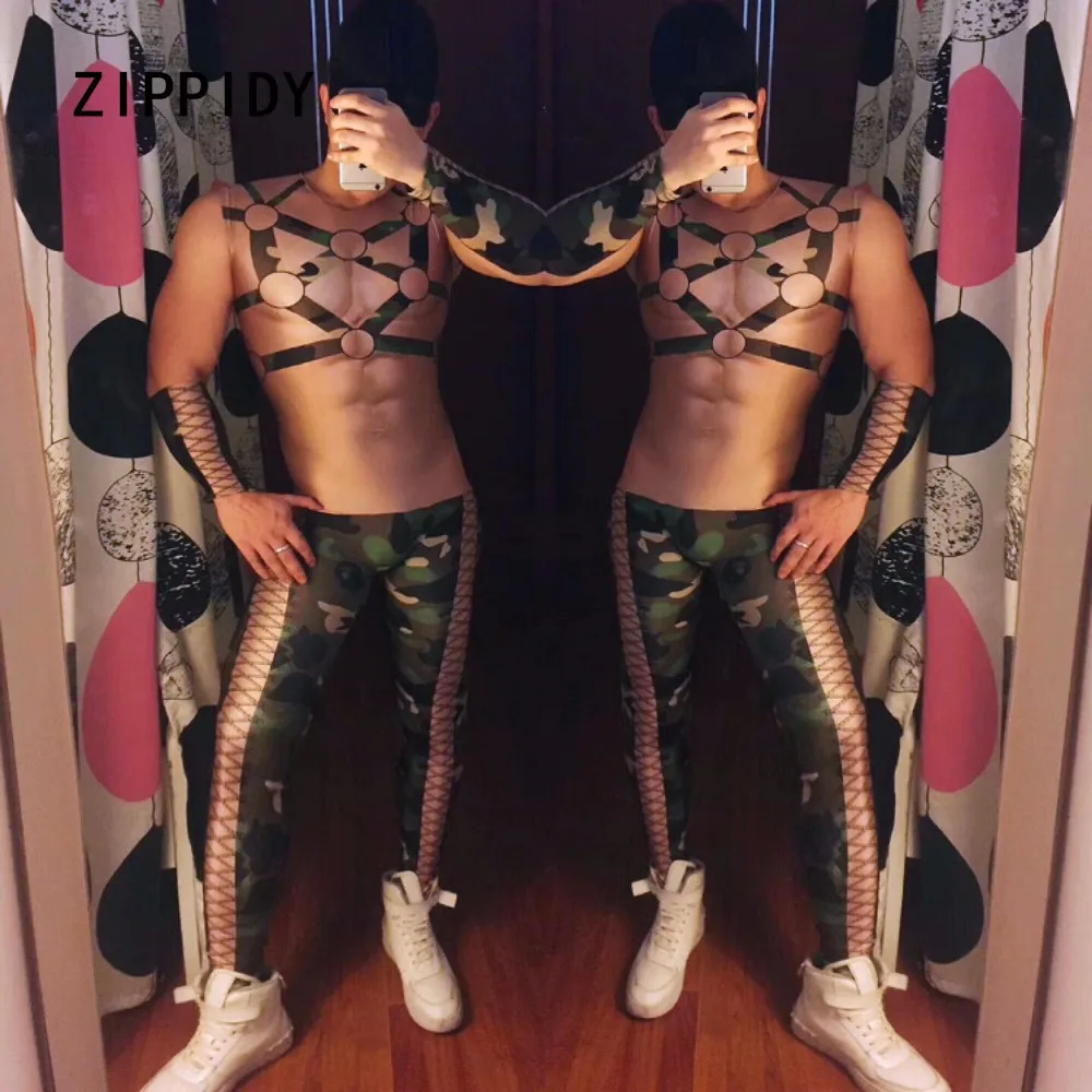 New Style Camouflage Printed False Muscles Bandage Design Men's Jumpsuit Nightclub Bar Ds Stage Show Rompers Big Stretch Costume
New Style Camouflage Printed False Muscles Bandage Design Men's Jumpsuit Nightclub Bar Ds Stage Show Rompers Big Stretch Costume