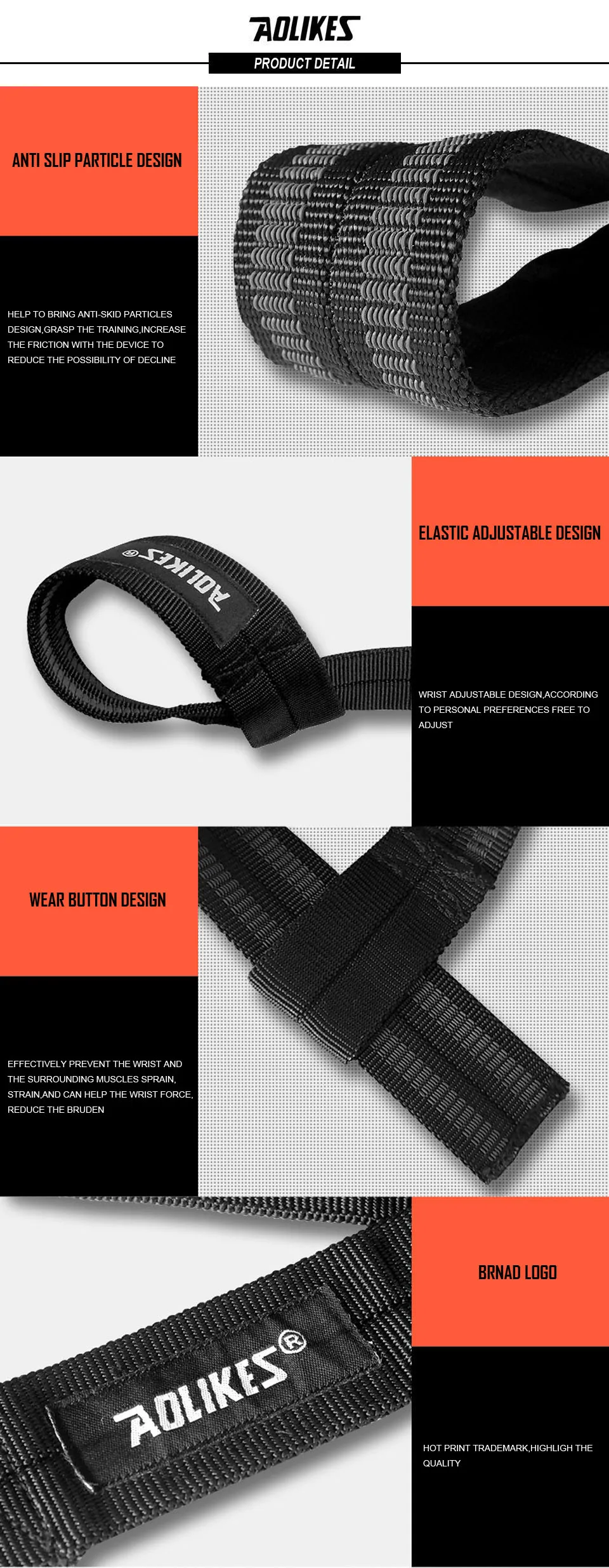 Description Picture 6 of itemAOLIKES 1 Pair Gym Sport Wrist Bands Fitness Dumbbells Training Wristbands Wrist Straps Wraps Support With Hand Power Bands